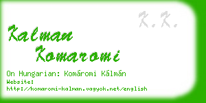 kalman komaromi business card