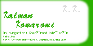 kalman komaromi business card